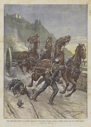 Two Artillerymen Victims of Four Runaway Horses on the Hills Along the Right Bank of the Po Near Turin